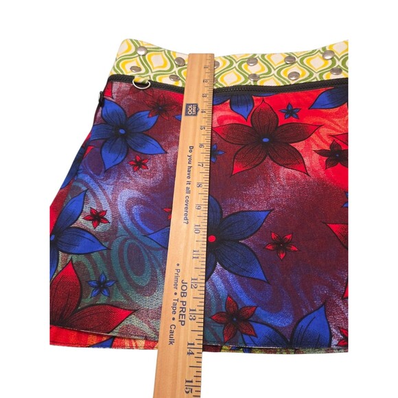 ZAND Amsterdam Reversible Wrap Skirt Womens One Size Snap Floral Punk A32.1 - Picture 5 of 11